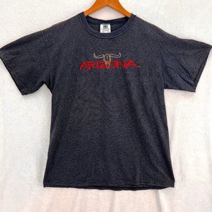 Vintage KINGSTREE Classic Men's Cowl Horns Skull Arizona Embroidered T-Shirt L